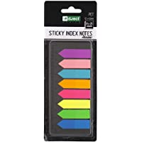 D.RECT 110505 Indices adhesivos de film plástico con regla | 12x45 mm- 8 colores x 25 unidades | Marcadores adhesivos